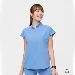 Figs Rafaela Oversized Scrub Top in Ciel Blue